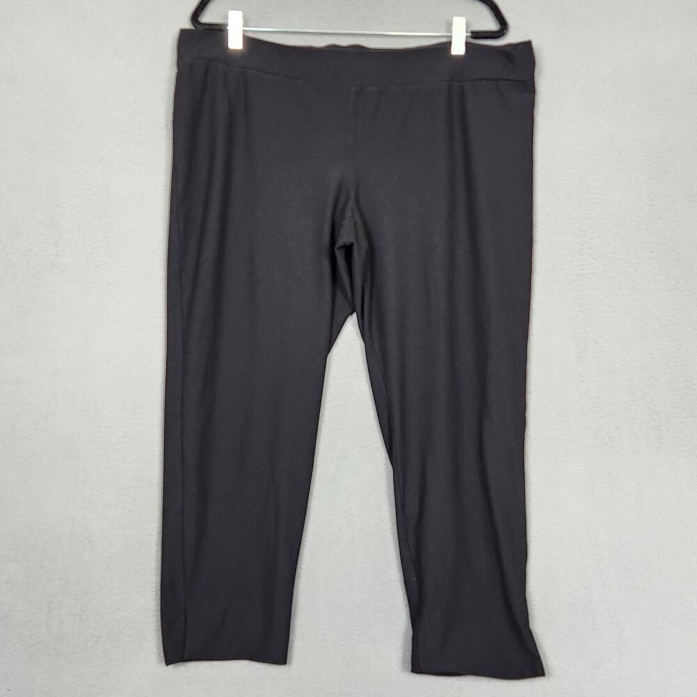 EILEEN FISHER Pants Womens XL Black Jersey Knit Ankle Pull On Elastic Waist